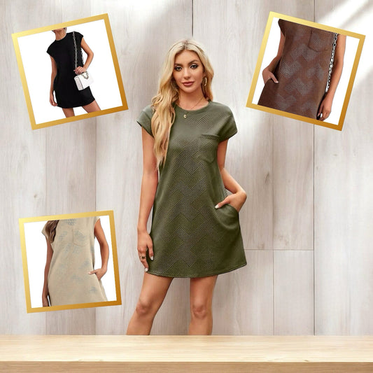 Vestido Casual Texturizado con Bolsillos